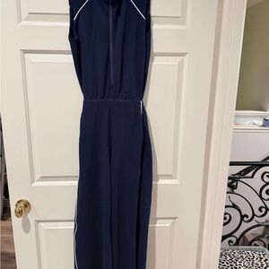 SPANX Navy and Bright Orange jumpsuit